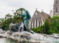 View of St. AlbanÃ¢â¬â¢s Church and Gefion Fountain in Copenhagen, Denmark